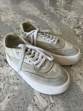 MM6 Maison Margiela Flatform Chunky Sneakers White Grey Suede EU 37 EUC